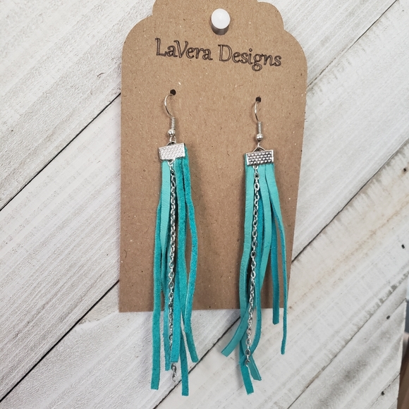 Genuine Leather Earrings - Picture 1 of 1